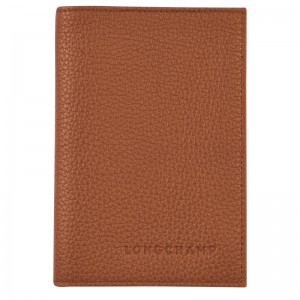 Longchamp Le Foulonné Passport Cover Caramel | 3072548-AM