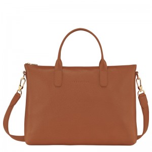 Longchamp Le Foulonné S Briefcase Caramel | 4532917-UJ