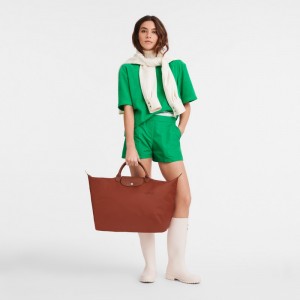 Longchamp Le Pliage Green S Travel Bag Chestnut | 3569124-ER
