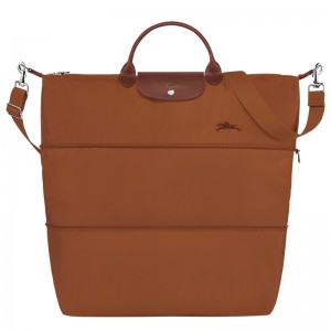 Longchamp Le Pliage Green Travel Bag Expandable Cognac | 1243758-VE
