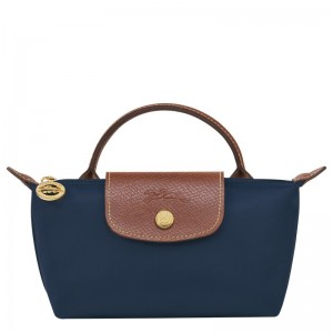 Longchamp Le Pliage Original Pouch With Handle Blu Marino | 0372584-PA